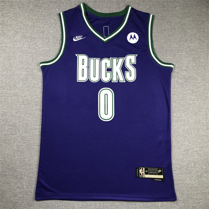 Men Milwaukee Bucks #0 Lillard Purple Nike 2025 NBA Jersey
